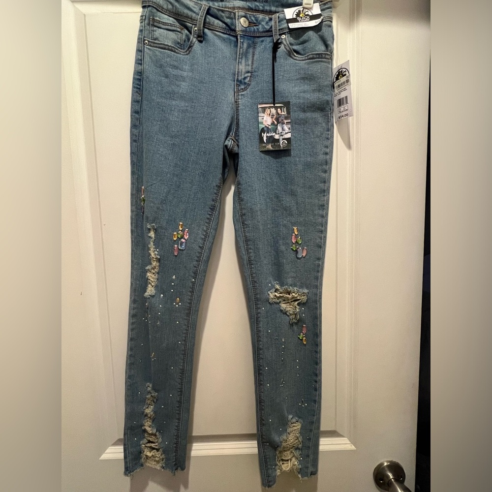 Black Daisy Jeweled Jeans 0/24